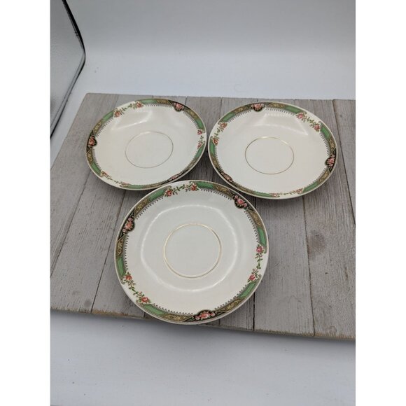 Vintage Homer Laughlin Set of 3 Saucers Plates Neville Pattern - Picture 1 of 8